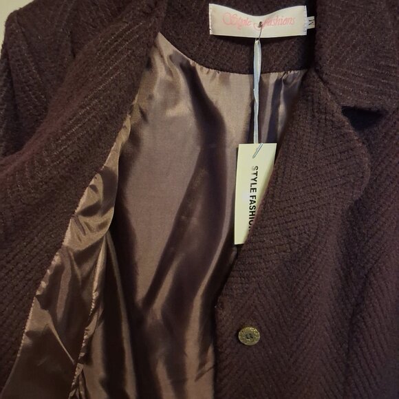 NWT Comfy Lined Purple Blazer Jacket Spring Fall Winter Jackets Tag Size M - Picture 12 of 13